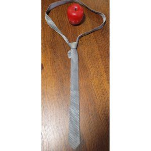 Gray Grey Gold Zig Zag Jagged Woven Thatch Geometric Boy's tie Generic